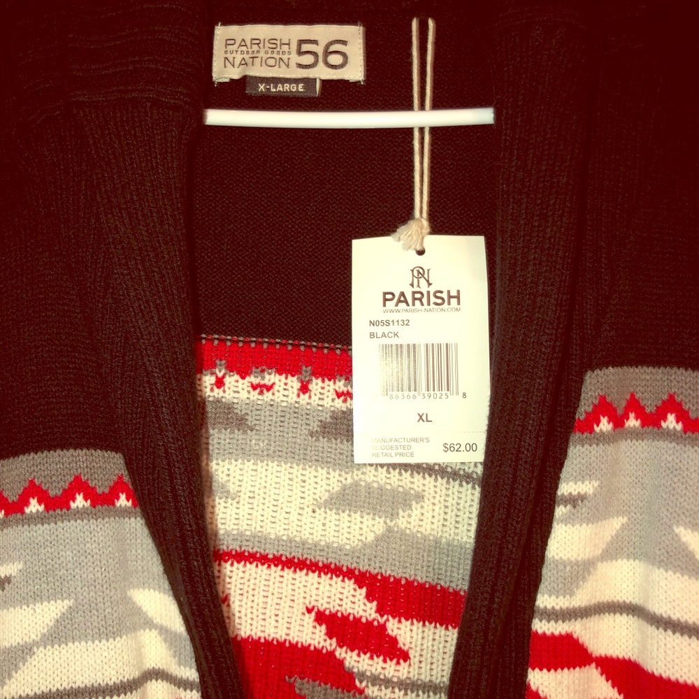 Young men’s winter cardigan sweater.
